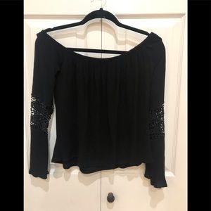 Heart & Hips Black Off The Shoulder Top